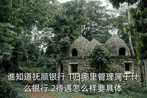 誰知道撫順銀行 1歸哪里管理屬于什么銀行 2待遇怎么樣要具體