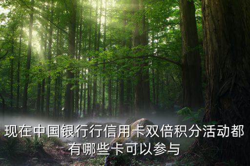 現(xiàn)在中國(guó)銀行行信用卡雙倍積分活動(dòng)都有哪些卡可以參與