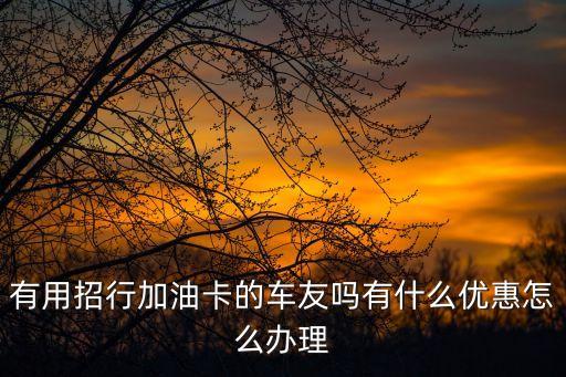 有用招行加油卡的車友嗎有什么優(yōu)惠怎么辦理