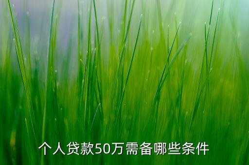 信用貸50萬有什么要求，個人貸款50萬需要哪些手續(xù)