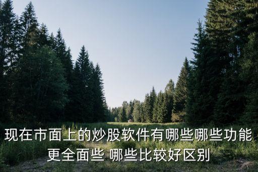 現(xiàn)在市面上的炒股軟件有哪些哪些功能更全面些 哪些比較好區(qū)別