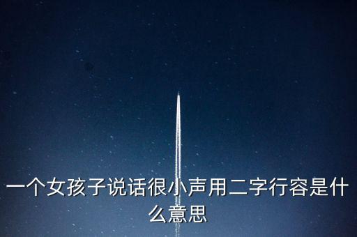 一個女孩子說話很小聲用二字行容是什么意思