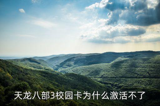天龍八部3校園卡為什么激活不了