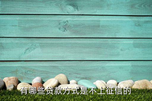 有哪些貸款方式是不上征信的