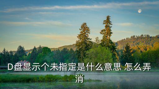 未特定是什么意思，D盤顯示個未指定是什么意思 怎么弄消