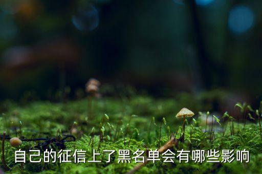 證信黑名單有什么影響嗎，自己的征信上了黑名單會有哪些影響