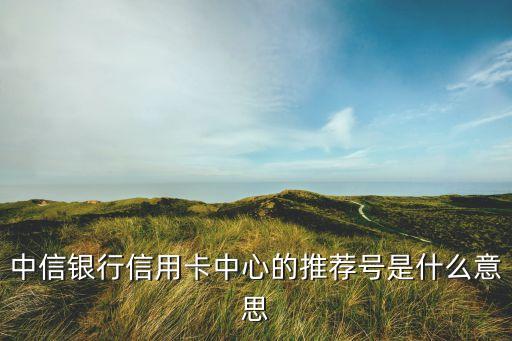 中信信用卡推薦號是什么意思，中信銀行信用卡中心的推薦號是什么意思