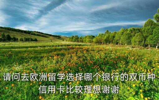 歐洲留學(xué)用什么信用卡，請問去歐洲留學(xué)選擇哪個銀行的雙幣種信用卡比較理想謝謝