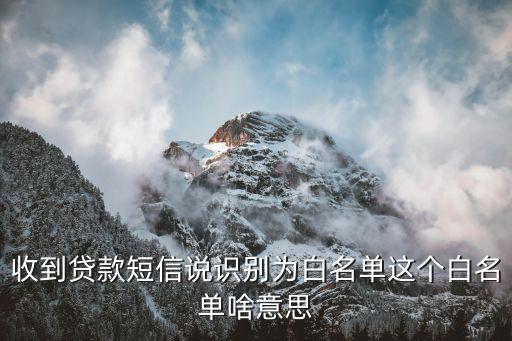 收到貸款短信說識別為白名單這個白名單啥意思