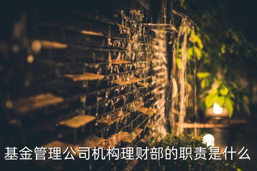 基金管理公司機(jī)構(gòu)理財(cái)部的職責(zé)是什么