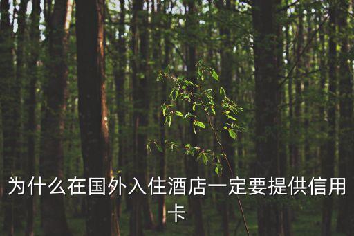 為什么在國外入住酒店一定要提供信用卡