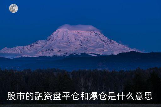 平倉是什么意思股票，股市平倉是什么意思