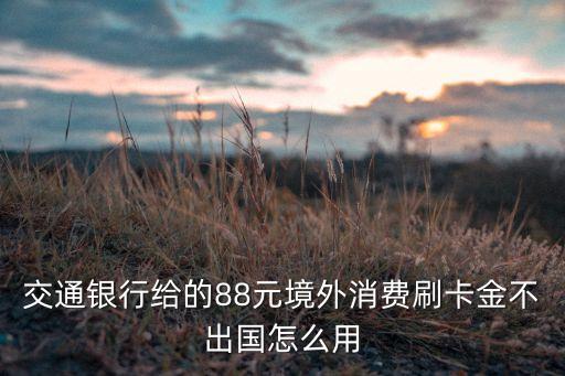 交通銀行給的88元境外消費刷卡金不出國怎么用