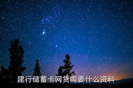 建行儲蓄卡網(wǎng)貸需要什么資料