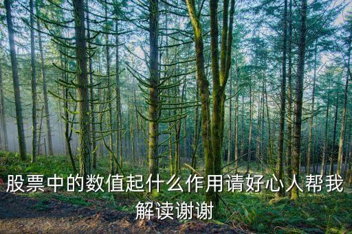 股票中的數(shù)值起什么作用請好心人幫我解讀謝謝