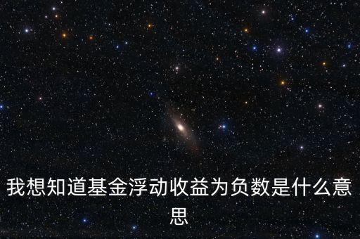 我想知道基金浮動(dòng)收益為負(fù)數(shù)是什么意思