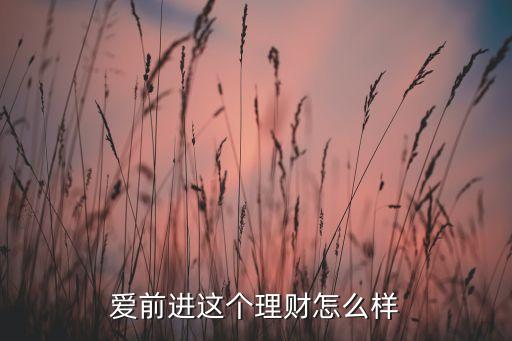愛前進是什么旗下，愛前進這個理財怎么樣