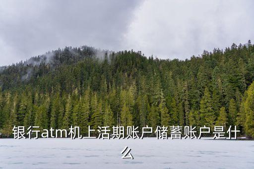 銀行atm機上活期賬戶儲蓄賬戶是什么