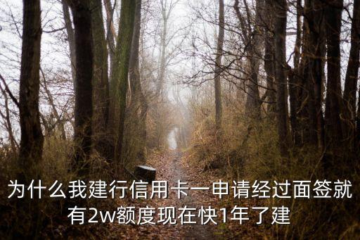 為什么我建行信用卡一申請經(jīng)過面簽就有2w額度現(xiàn)在快1年了建