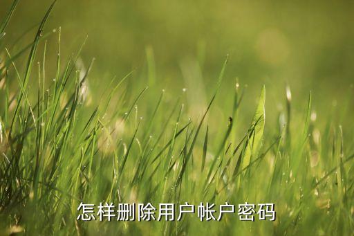 怎樣刪除用戶帳戶密碼