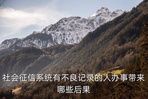 社會征信系統(tǒng)有不良記錄的人辦事帶來哪些后果