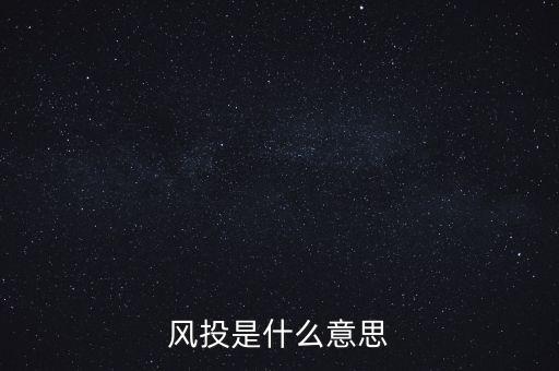 風投是什么意思