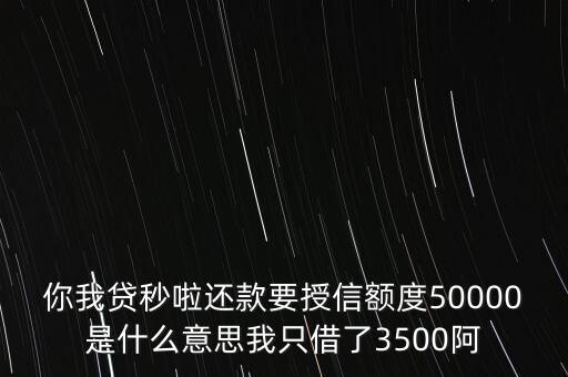 你我貸秒啦還款要授信額度50000是什么意思我只借了3500阿