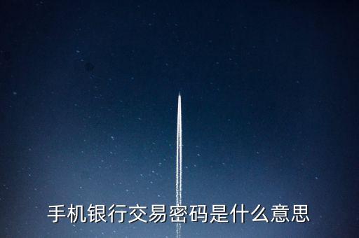 手機銀行交易密碼是什么意思