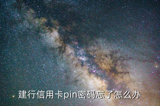 建行信用卡pin密碼忘了怎么辦