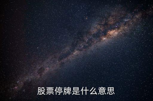 股票停牌是什么意思