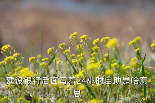 建設(shè)銀行后面寫著24小時自助是啥意思