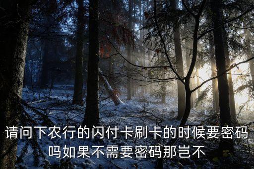 閃付卡為什么不要密碼，銀行卡閃付是什么意思不用密碼嗎
