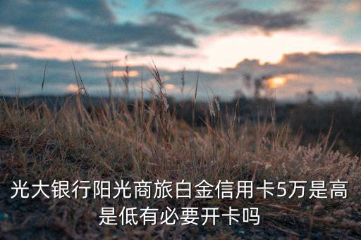光大銀行陽光商旅白金信用卡5萬是高是低有必要開卡嗎
