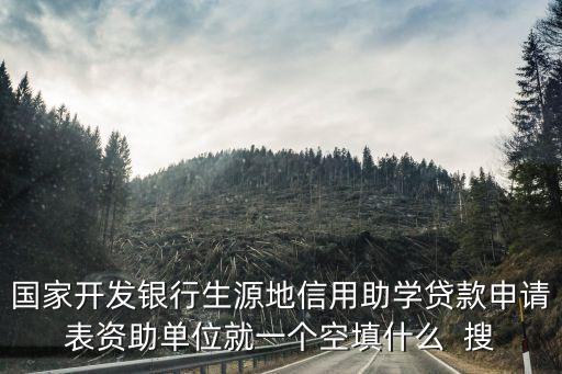 國家開發(fā)銀行生源地信用助學(xué)貸款申請表資助單位就一個(gè)空填什么  搜