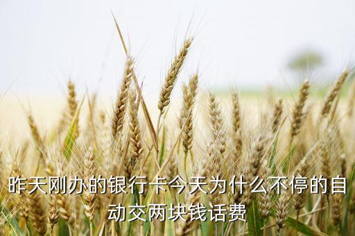 昨天剛辦的銀行卡今天為什么不停的自動(dòng)交兩塊錢(qián)話費(fèi)