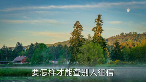 要怎樣才能查別人征信