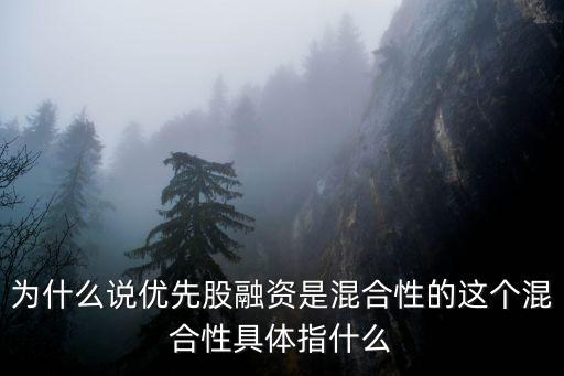為什么說(shuō)優(yōu)先股融資是混合性的這個(gè)混合性具體指什么