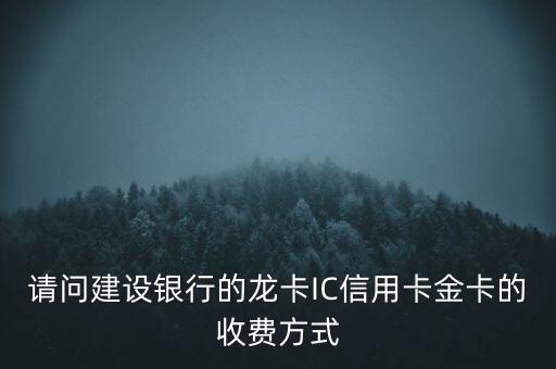 請問建設(shè)銀行的龍卡IC信用卡金卡的收費(fèi)方式