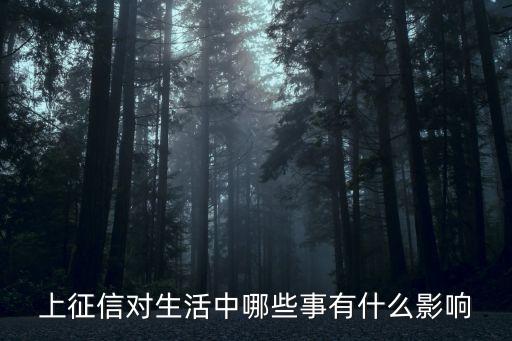 上征信對生活中哪些事有什么影響