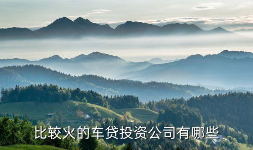 車貸有什么公司，比較火的車貸投資公司有哪些