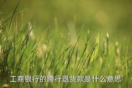 銀行卡境外退貨是什么，工商銀行的跨行退貨款是什么意思