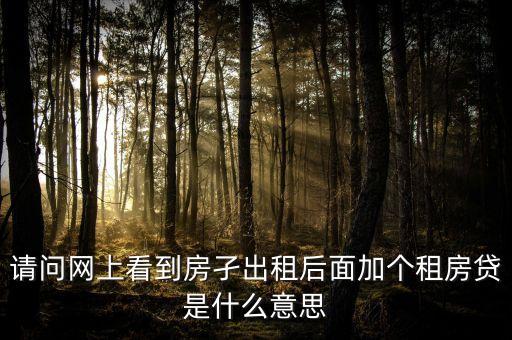 請(qǐng)問網(wǎng)上看到房孑出租后面加個(gè)租房貸是什么意思