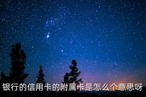 銀行的信用卡的附屬卡是怎么個(gè)意思呀