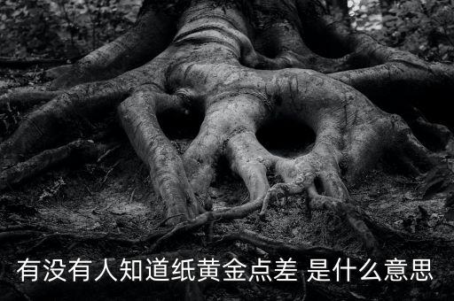 有沒有人知道紙黃金點差 是什么意思
