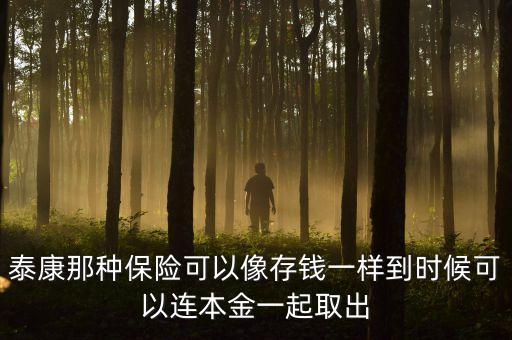 泰康那種保險可以像存錢一樣到時候可以連本金一起取出
