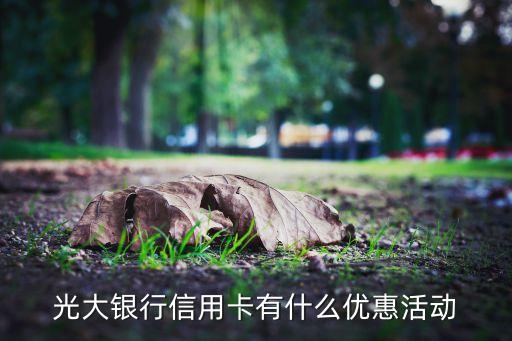 光大銀行信用卡有什么優(yōu)惠活動