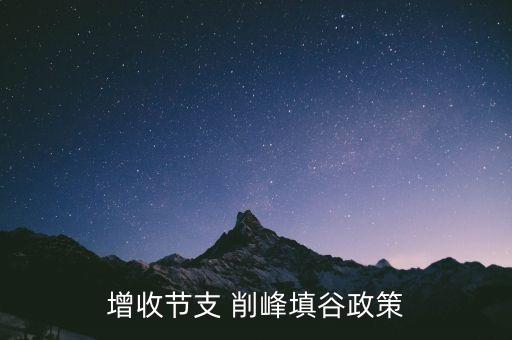 增收節(jié)支 削峰填谷政策