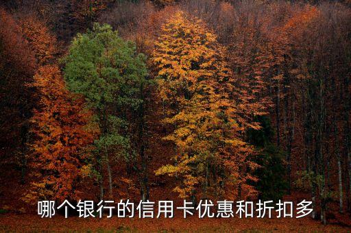 哪個銀行的信用卡優(yōu)惠和折扣多
