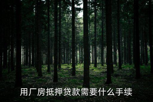 用廠房抵押貸款需要什么手續(xù)