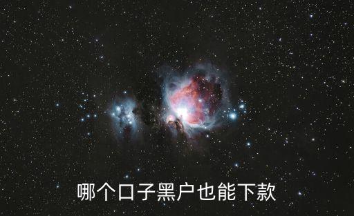 哪個(gè)口子黑戶也能下款